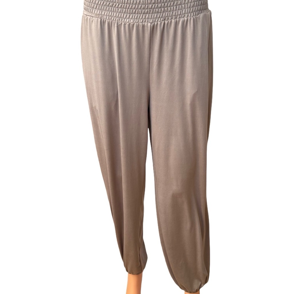 UE Taupe Smocked-Waist Joggers